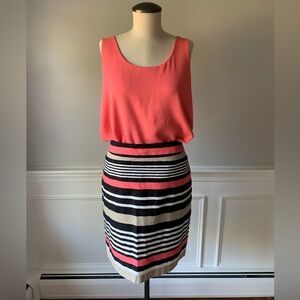 Banana Republic pencil skirt - black, coral, tan, and white